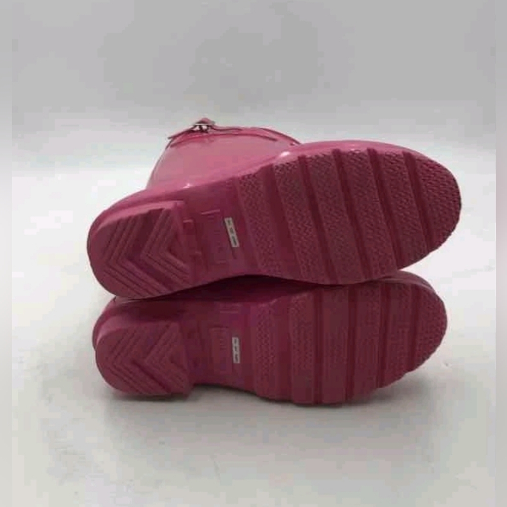 Hunter Pink Giant Glitter Rain Rubber Waterproof Boots Women 5 Or EU 37 - Picture 6 of 11